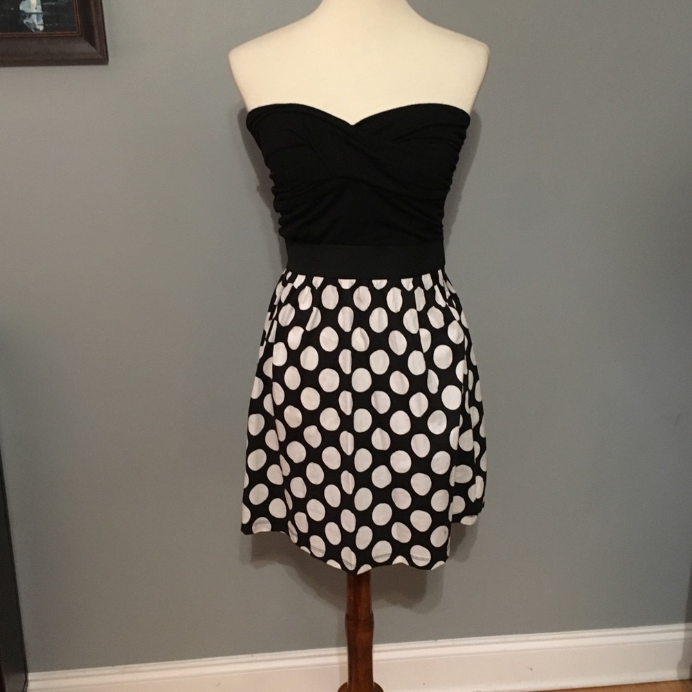 Strapless Polka Dot Dress